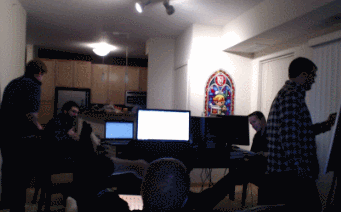 sample timelapse of us in the room we were all working from during the game jam